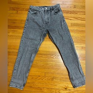 Zara black stone wash mom jeans